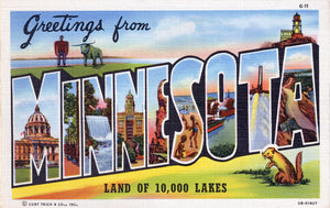 Greetings from Minnesota, 1940 Postcard Reproduction