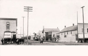 Street scene, Hallock, Minnesota, 1906 Postcard Reproduction
