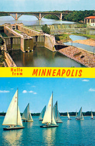 1950s Hello from Minneapolis Minnesota Print