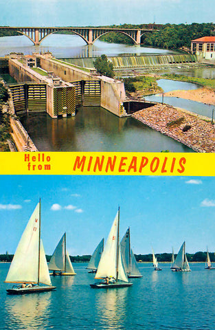 1950s Hello from Minneapolis Minnesota Print