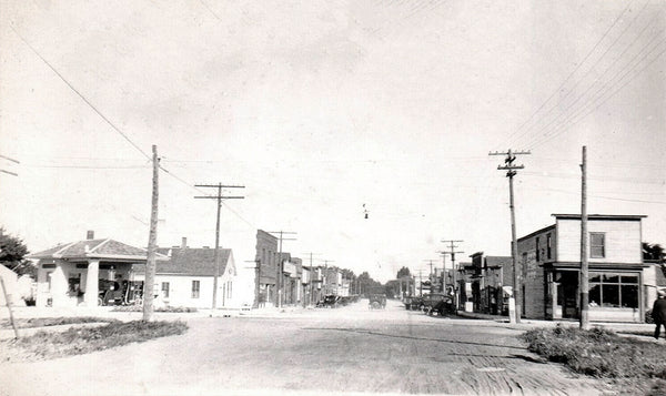 Street scene, Henning, Minnesota, 1920s Postcard Reproduction