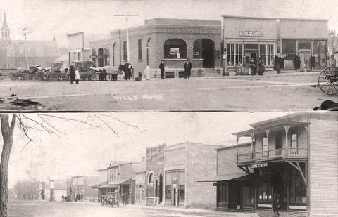 Street scenes, Hills, Minnesota, 1911 Postcard Reproduction
