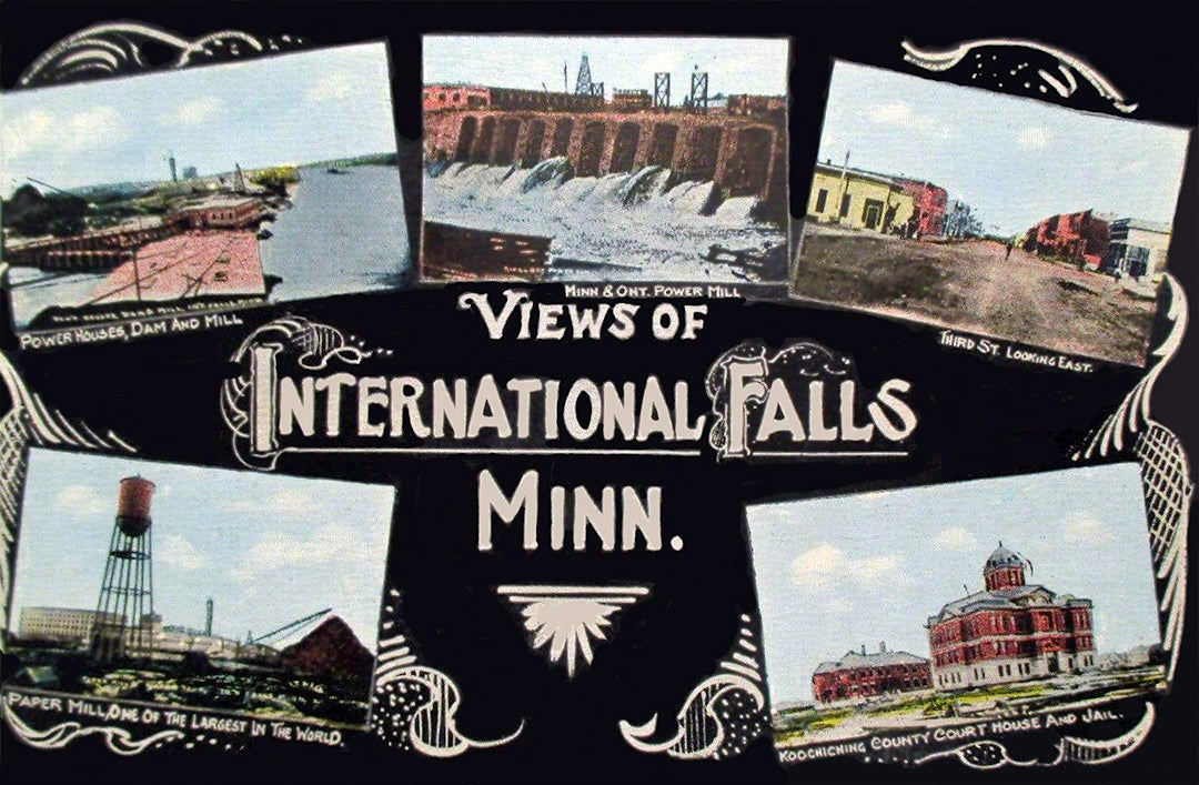 International Falls Minnesota Multiple Scenes 1910s Postcard Reproduction