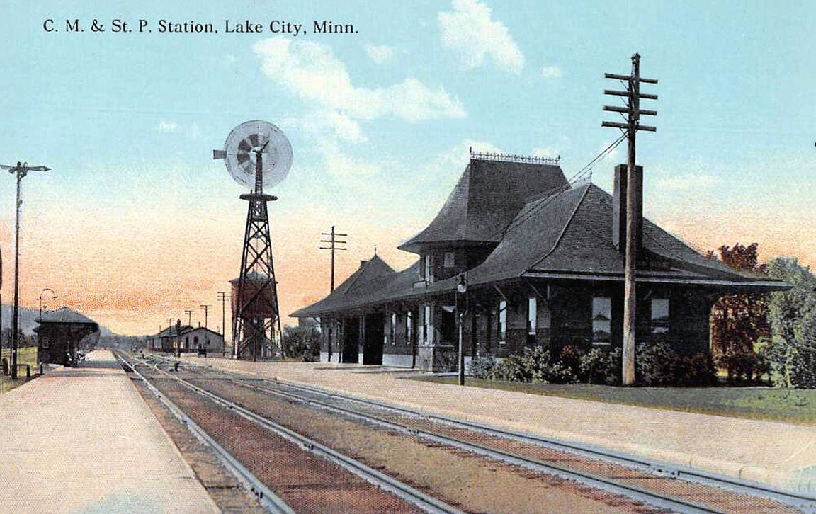 Depot, Lake City, Minnesota, 1908, Print