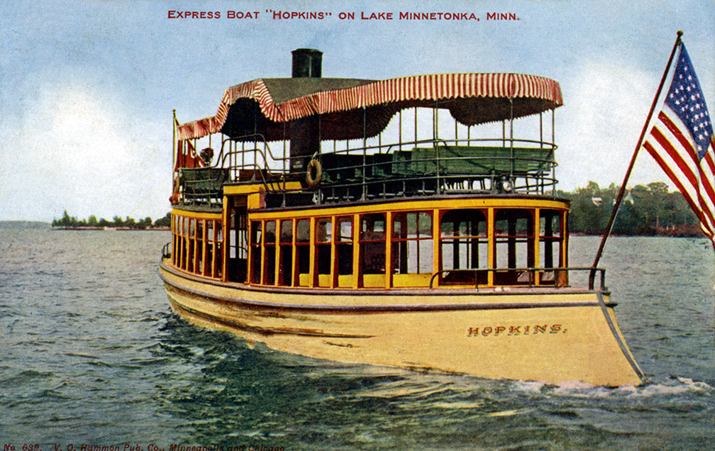 TCRT Steamboat "Hopkins" on Lake Minnetonka, 1910s Print