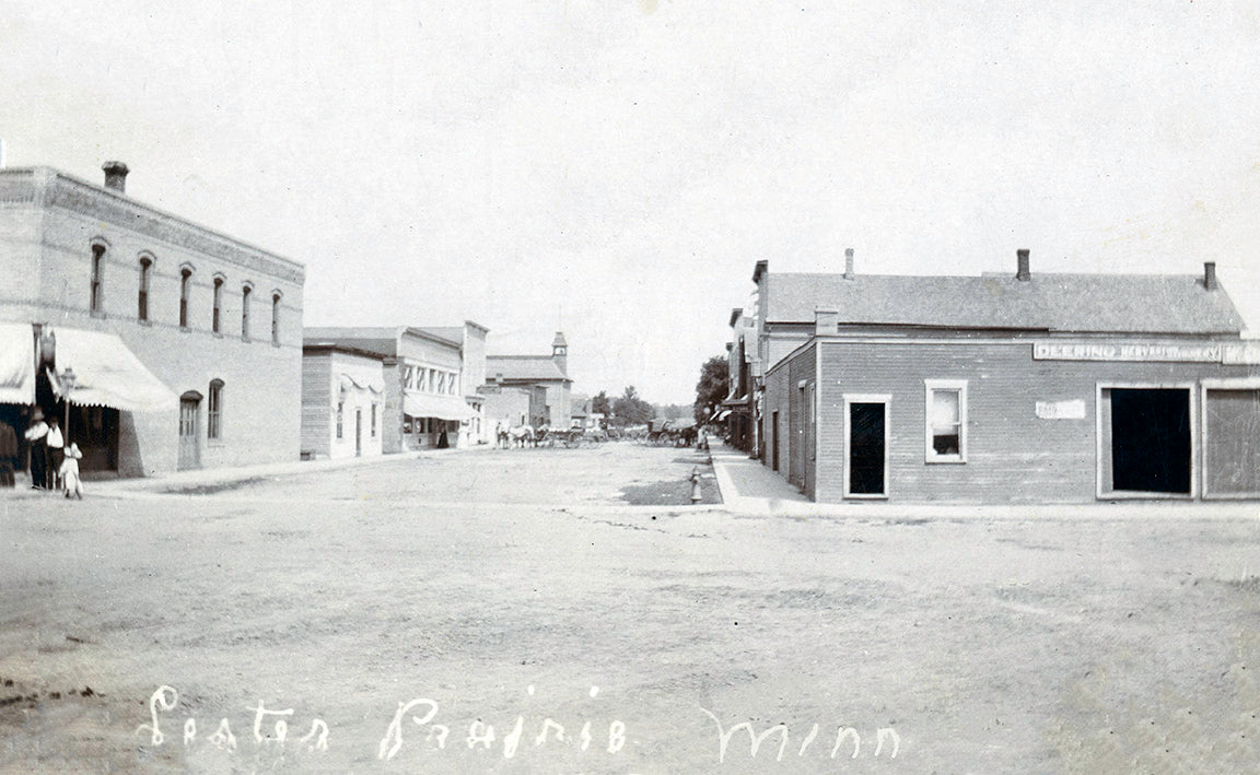 Street scene, Lester Prairie, Minnesota, 1908 Postcard Reproduction