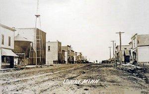 Street scene, Lowry, Minnesota, 1910 Postcard Reproduction