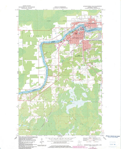 Northern Koochiching County Minnesota Topograpical Map 1982 Print
