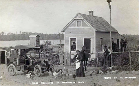 First House, Manganese, Minnesota, 1917 Postcard Reproduction