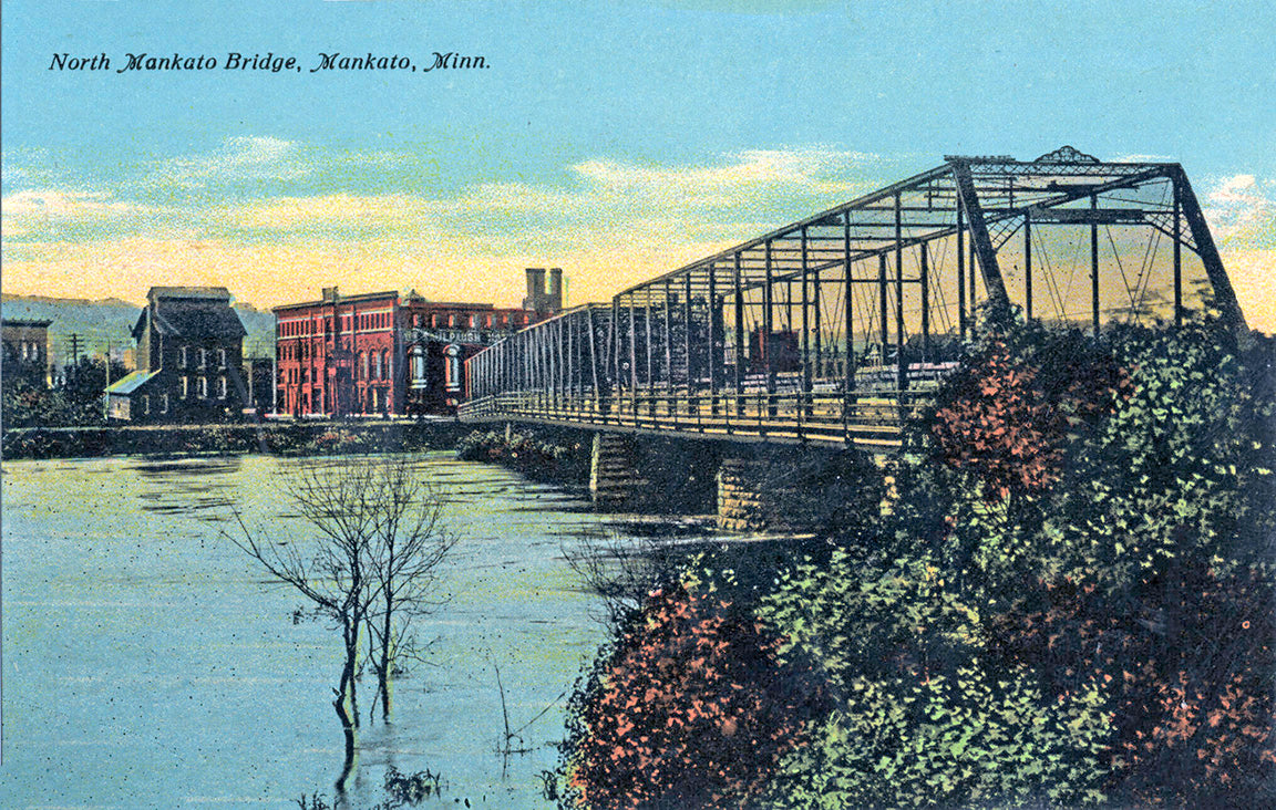 North Mankato Bridge, Mankato, Minnesota, 1911 Postcard Reproduction