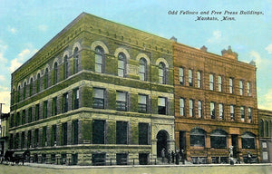 Odd Fellows and Free Press Buildings, Mankato, Minnesota, 1912 Postcard Reproduction