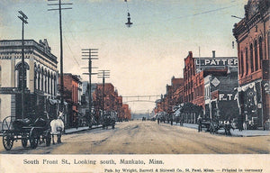 South Front Street looking south, Mankato, Minnesota, 1908 Postcard Reproduction