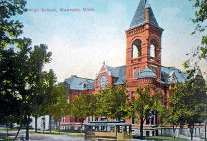 High School, Mankato, Minnesota, 1913 Postcard Reproduction