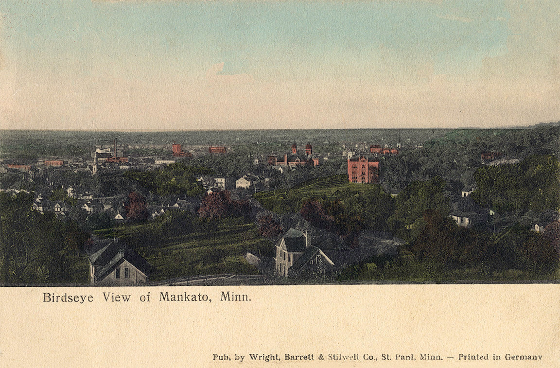 Birds-eye View, Mankato, Minnesota, 1908 Print