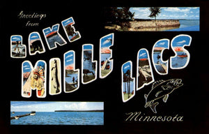 Greetings from Lake Mille Lacs Vintage 1940s Postcard Prints