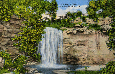 View of Minneopa Falls near, Minnesota, 1945 Print