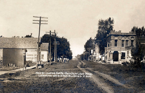 Main Street looking north, Mountain Lake, Minnesota, 1909 Print