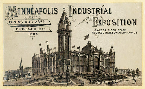 Minneapolis Industrial Exposition, Minneapolis, Minnesota, 1886 Postcard Reproduction