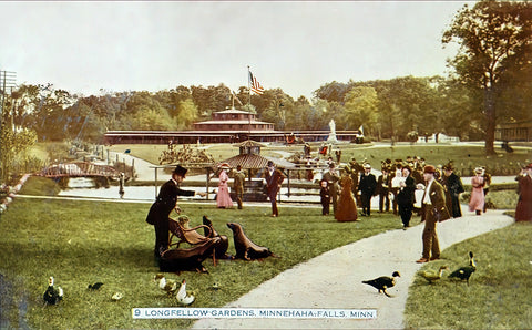 Longfellow Gardens at Minnehaha Park, Minneapolis, Minnesota, 1909 Postcard Reproduction