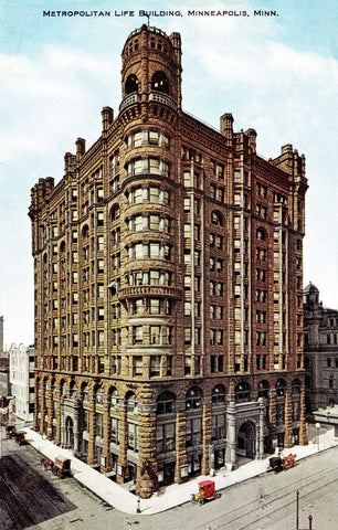 Metropolitan Life Building, Minneapolis, Minnesota, 1907 Postcard Reproduction