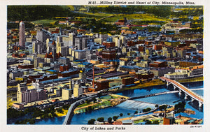 Milling District and Heart of the City, Minneapolis, Minnesota, 1942 Print