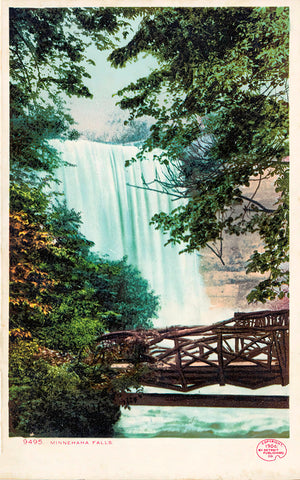 Minnehaha Falls, Minneapolis, Minnesota, 1906 Postcard Reproduction
