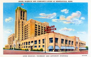 Sears Store, Minneapolis, Minnesota, 1941 Postcard Reproduction