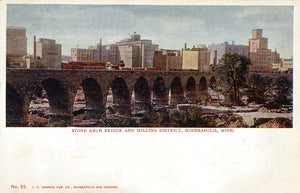 Stone Arch Bridge and Milling District, Minneapolis, Minnesota, 1906 Print