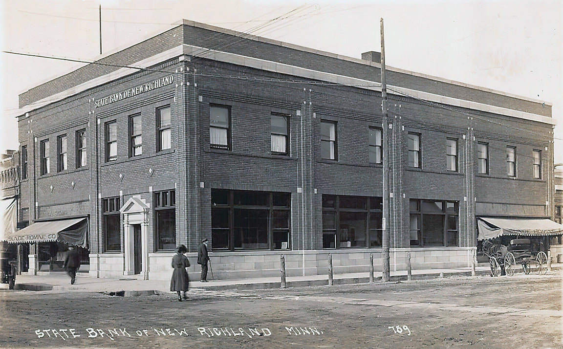 State Bank of New Richland, Minnesota, 1910s Postcard Reproduction