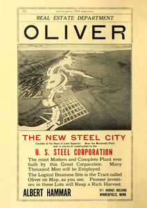 1914 Ad New Steel City Duluth Minnesota Print