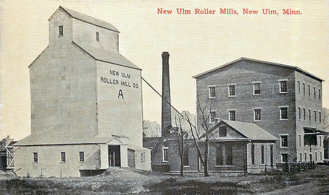New Ulm Roller Mills, New Ulm Minnesota, 1908 Postcard Reproduction