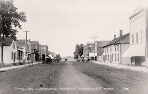 Pine Street looking north, Nicollet, Minnesota, 1918 Postcard Reproduction