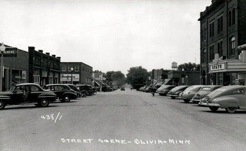 Street scene, Olivia, Minnesota, 1940s Print