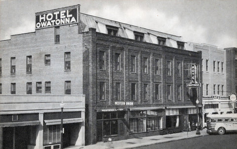 Hotel Owatonna in Owatonna Minnesota 1950s Postcard Reproduction