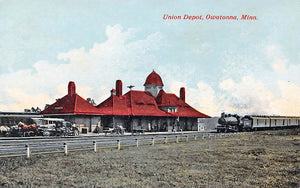 Union Depot in Owatonna Minnesota 1910s Postcard Reproduction