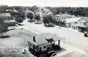 Filling Station, Pelican Rapids, Minnesota, 1920s Postcard Reproduction