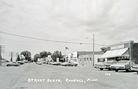 Street scene, Randall, Minnesota, 1970s Postcard Reproduction