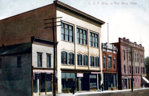 IOOF Building, Red Wing, Minnesota, 1908 Postcard Reproduction