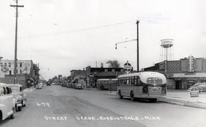 Street Scene, Robbinsdale, Minnesota, 1947 Postcard Reproduction