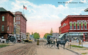 Main Street, Rochester Minnesota, 1909 Postcard Reproduction