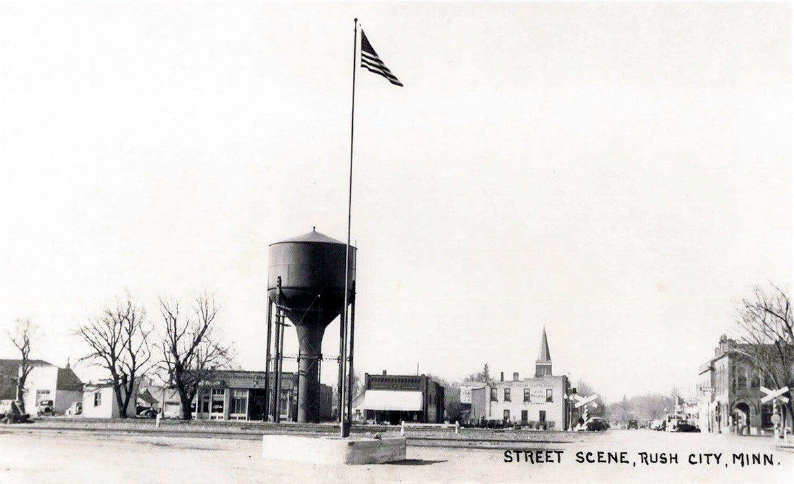 Panoramic  View of Rush City, Minnesota, 1940s Print
