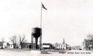 Panoramic  View of Rush City, Minnesota, 1940s Postcard Reproduction
