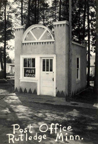 Post Office, Rutledge, Minnesota, 1940s Postcard Reproduction