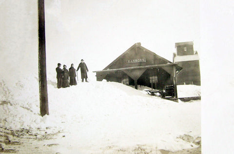Depot after a blizzard. Sanborn, Minnesota, 1910s Postcard Reproduction