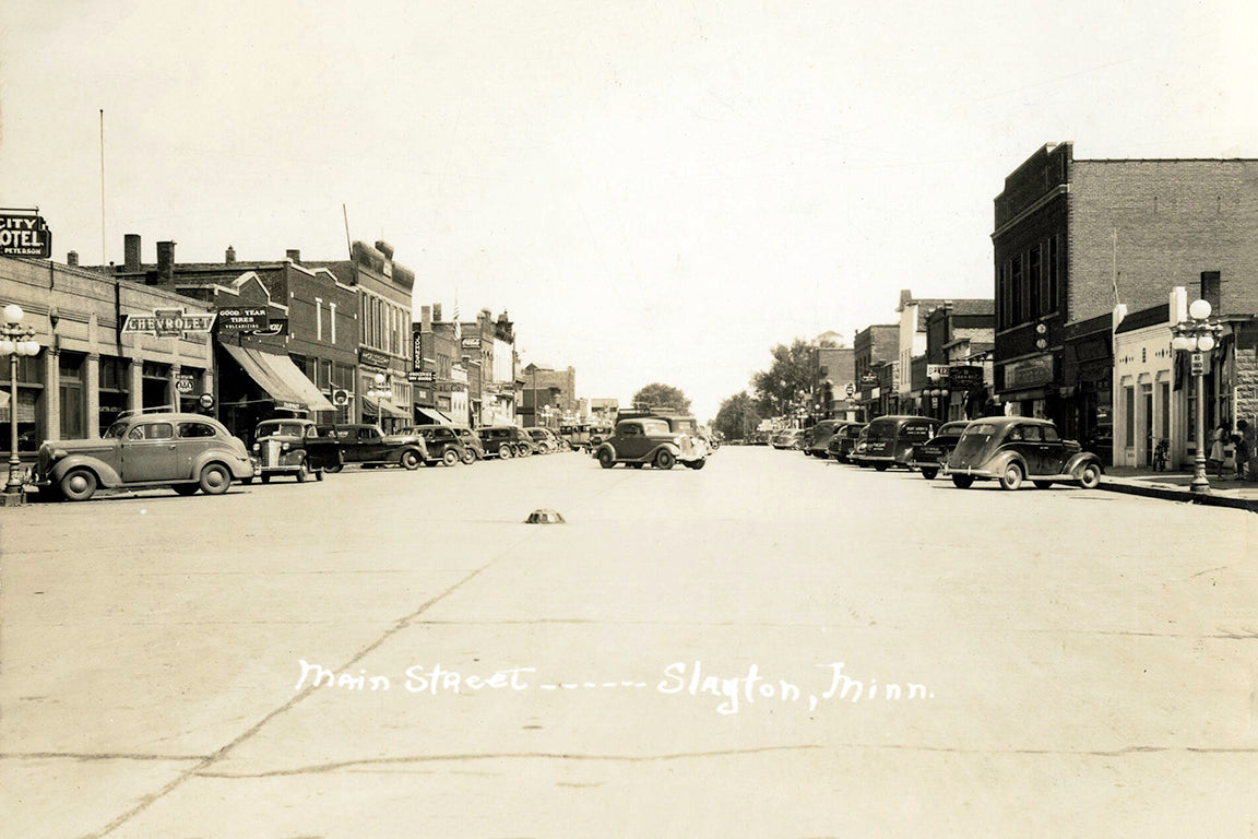 Main Street, Slayton, Minnesota, 1940s Postcard Reproduction