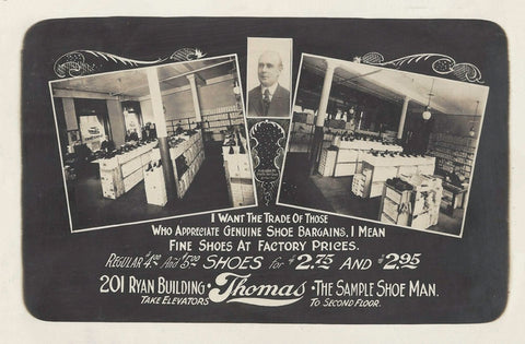 Thomas Shoe Store in St. Paul Minnesota 1910 Postcard Reproduction