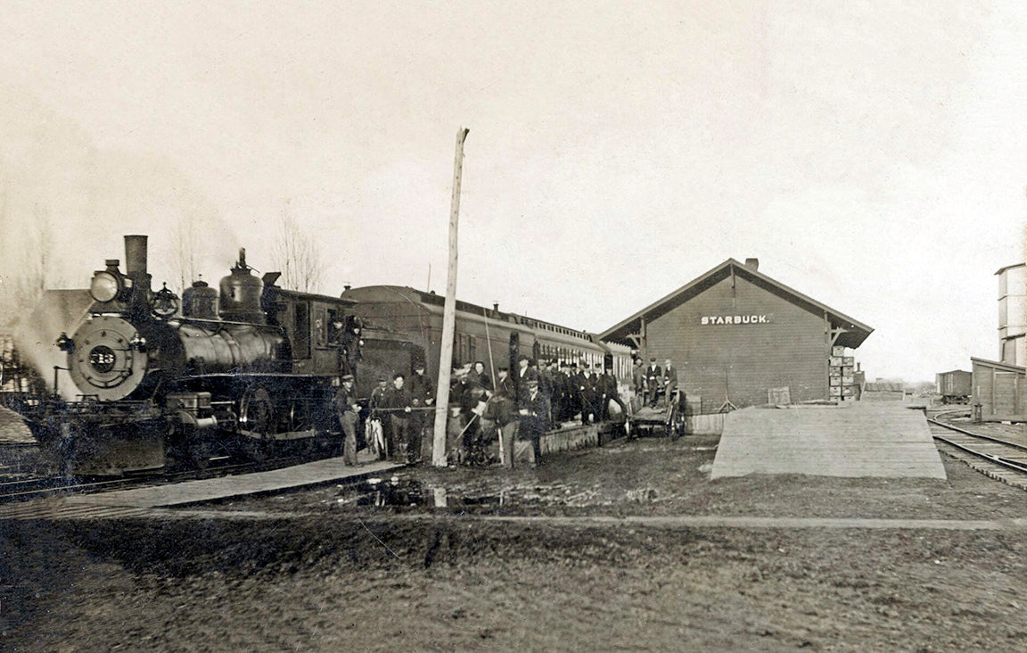 Northern Pacific Depot, Starbuck, Minnesota, 1909 Postcard Reproduction