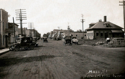 Main Street, Stewartville Minnesota, 1910s Postcard Reproduction