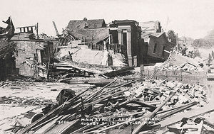 Main Street after the tornado, Tyler Minnesota, August 21st, 1918 Print