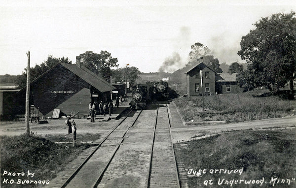 Northern Pacific Depot, Underwood, Minnesota, 1910s Postcard Reproduction